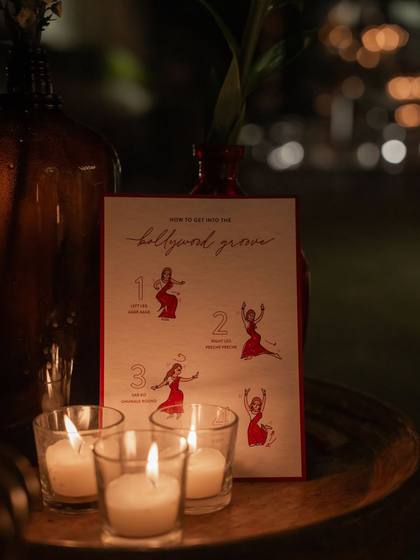 Signage and Tablescape — Sangeet decor — Alila + Samode Jaipur